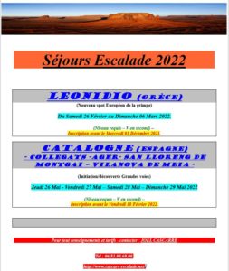 Séjours 2021 Joël CASCARRE
